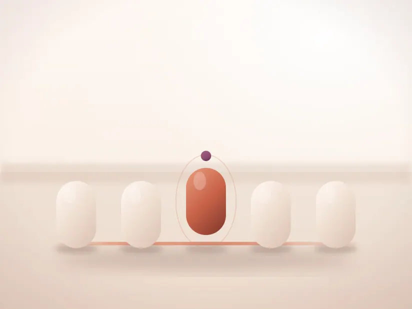 Abstract illustration of shapes arranged along a decision pathway